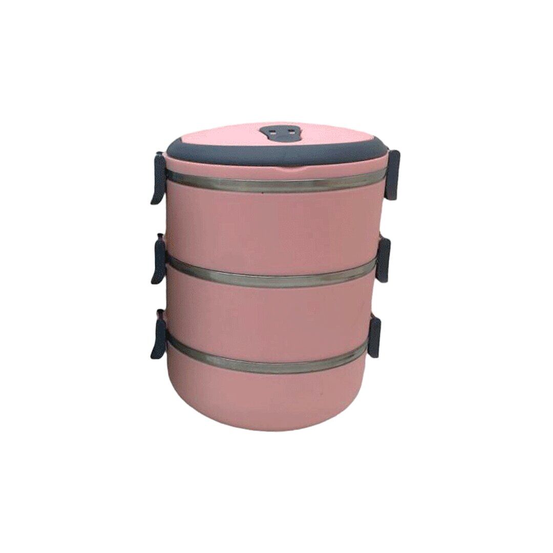FRESHBOX ( AÇIK PEMBE PUDRA ) ( 3LÜ ) SEFER TASI SAKLAMA KABI ( 1.8LT )*24