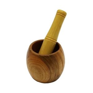 YAKUT-10575 AHŞAP BAMBU HAVAN SARIMSAK DÖVECEK ( Ç: 8CM--D:5.5CM--Y:9.5CM ) ( FİLELİ AMBALAJ)*64