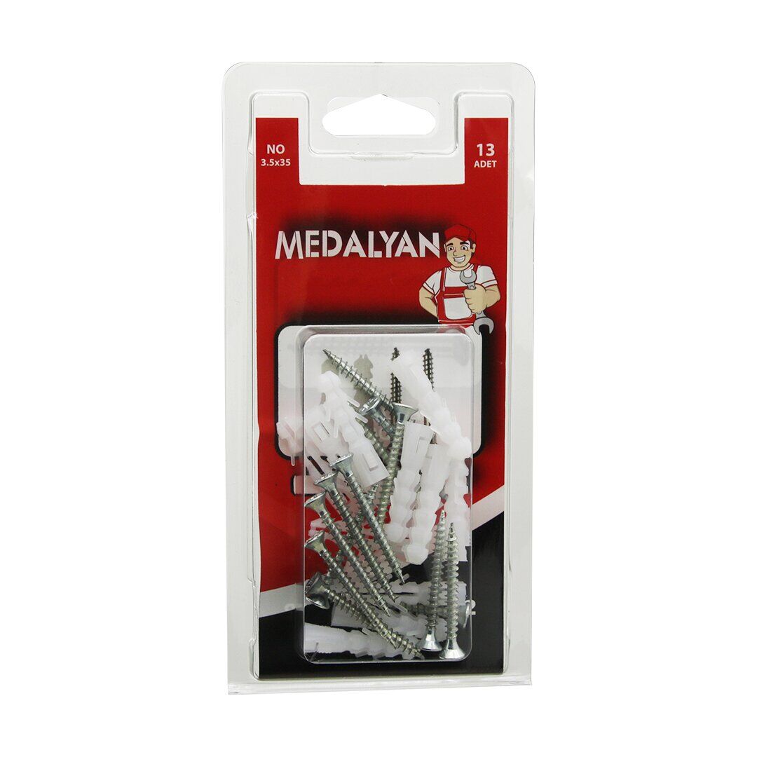 MEDALYAN DL-32 ( 3.5X35 ) DÜBELLİ VİDA ( DUBEL=NO-6 )  ( 13PCS )*12X10