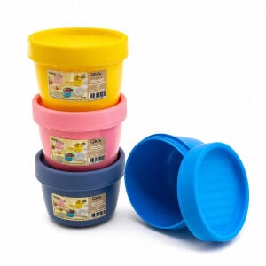 QLUX L-00991 ( NO-1 ) QUICK YUVARLAK SAKLAMA KABI & KASE KAPAKLI RENKLİ ( 300ML )*24=K