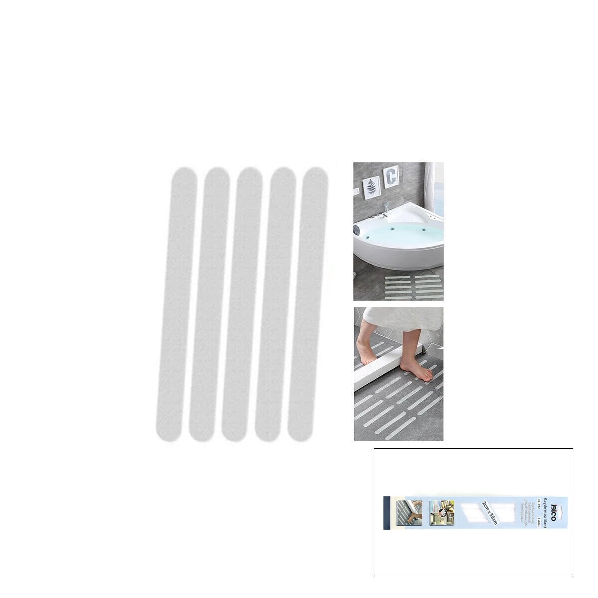 İBİCO İ13-092 ( 6PCS ) ( 2CMX38CM ) KAYDIRMAZ BANT ( NEMLİ ALANLARDA )*12X20