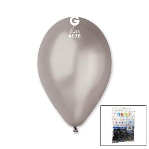 GEMAR GM-110-#38 ( METALİK & GÜMÜŞ & SİLVER ) BALON ( 11'' & 28CM ) ( 100PCS )*1X50