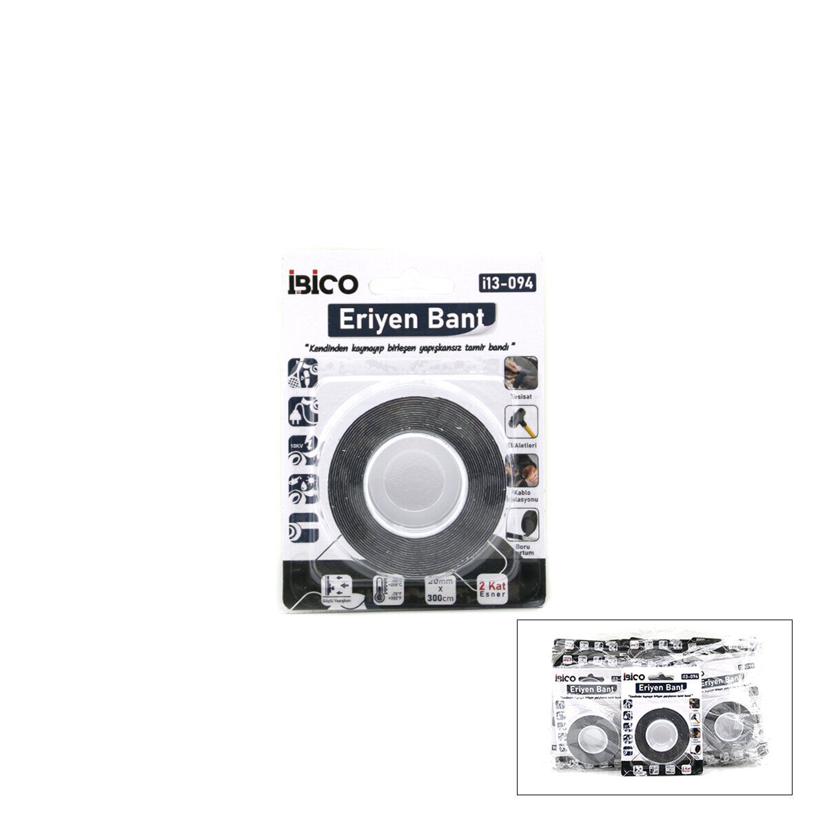İBİCO İ13-094 ( 20MMX3MT ) ERİYEN BANT ( ESNEK ) ( KENDİNDEN KAYNAYIP YAPIŞKANSIZ & ÇİFT TARAFLI BANT ) ( BANDI )*24X6