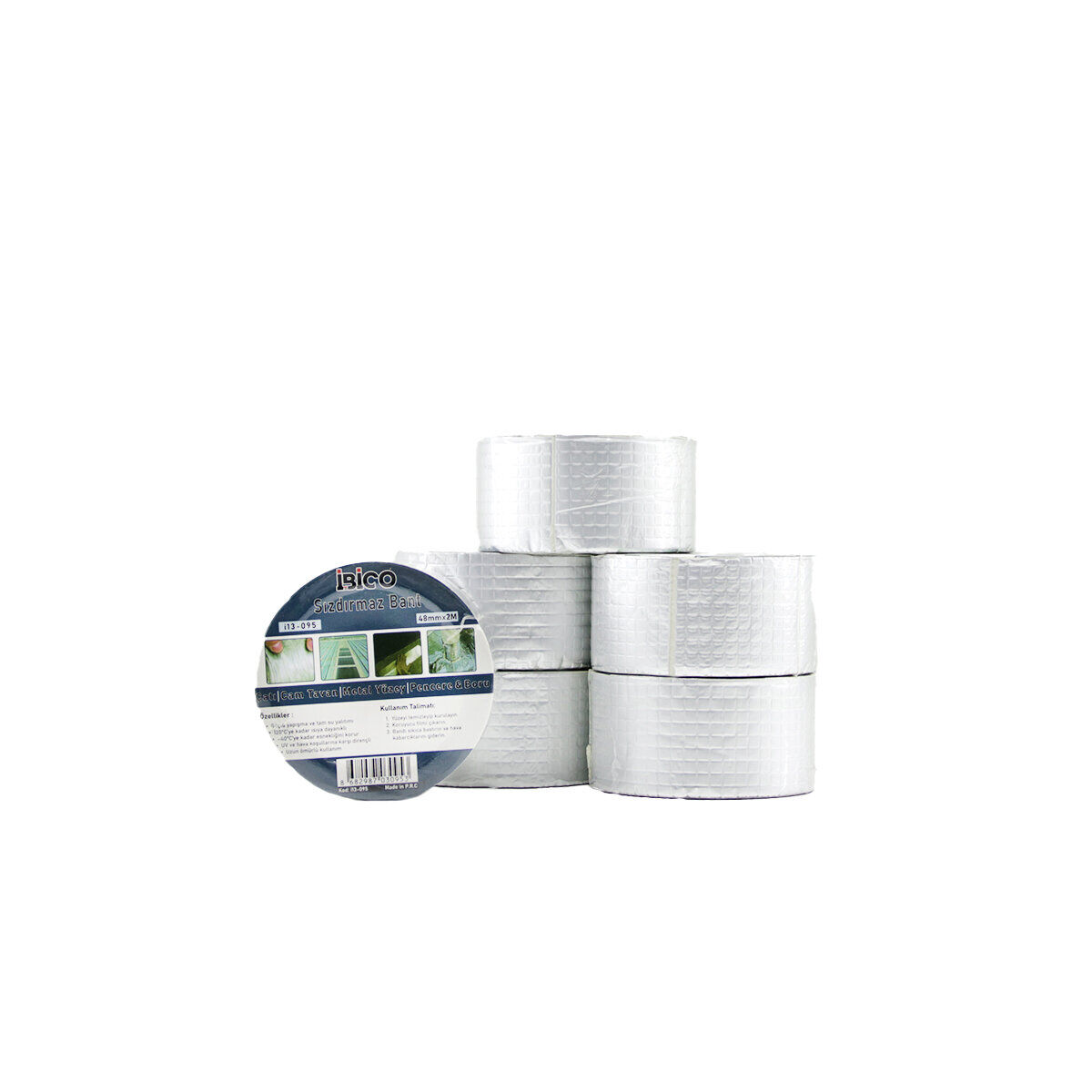İBİCO İ13-095 ( 48MMX2MT ) SU SIZDIRMAZ FOLYO BANT ( ÇATI-CAM TAVAN-METAL YÜZEY-PENCERE & BORU VB.) ( BANDI )*6X12
