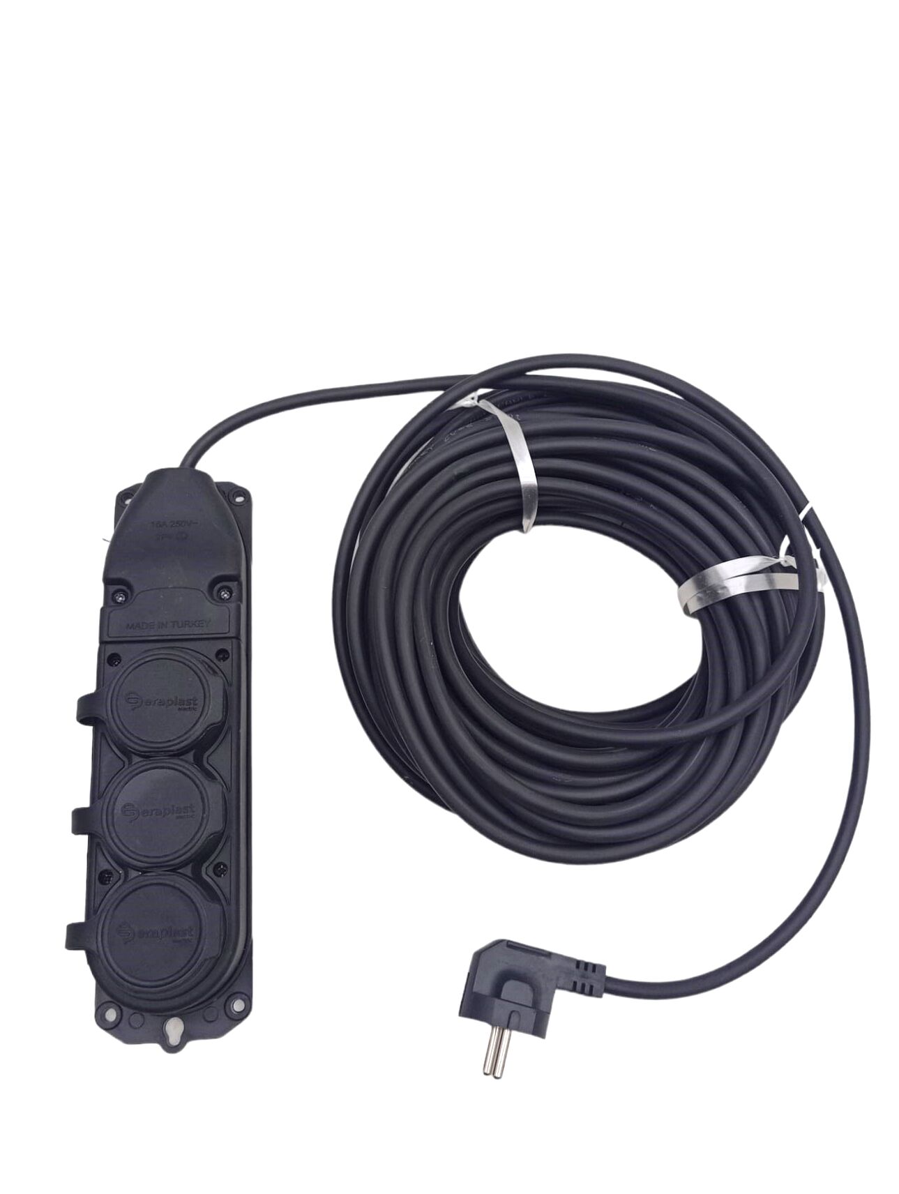 VEETRİN S-31520-3 ( 3LÜ ) ( 20MT ) ( KAUÇUK PRİZ ) UZATMA KABLOSU ( 3X1.5 CCA KABLO ) ( ŞEFFAF PENCERELİ BEZ ÇANTA ) ( KAUCUK )*6