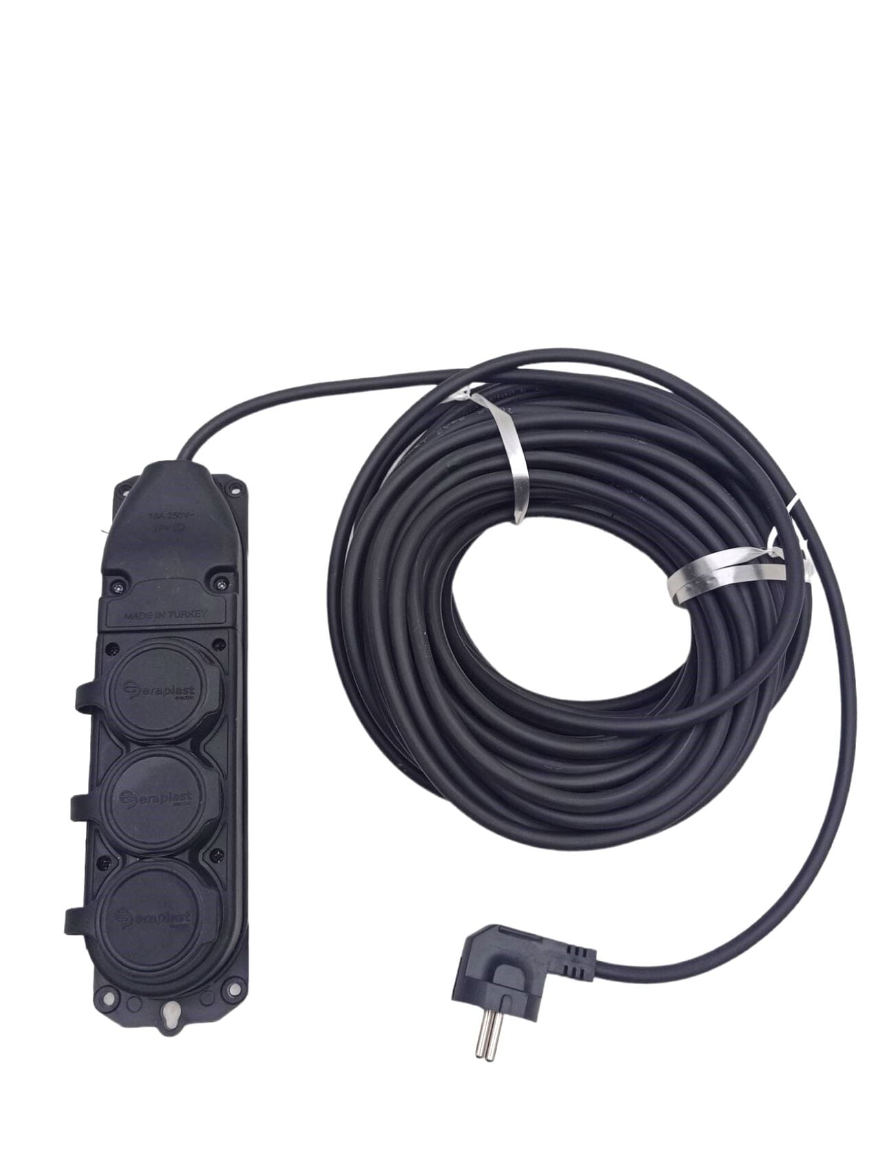 VEETRİN S-31520-3 ( 3LÜ ) ( 20MT ) ( KAUÇUK PRİZ ) UZATMA KABLOSU ( 3X1.5 CCA KABLO ) ( ŞEFFAF PENCERELİ BEZ ÇANTA ) ( KAUCUK )*8