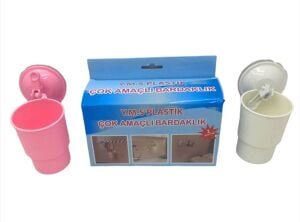 YMS VANTUZLU PLASTİK 2PCS ÇOK AMAÇLI BARDAKLIK*48