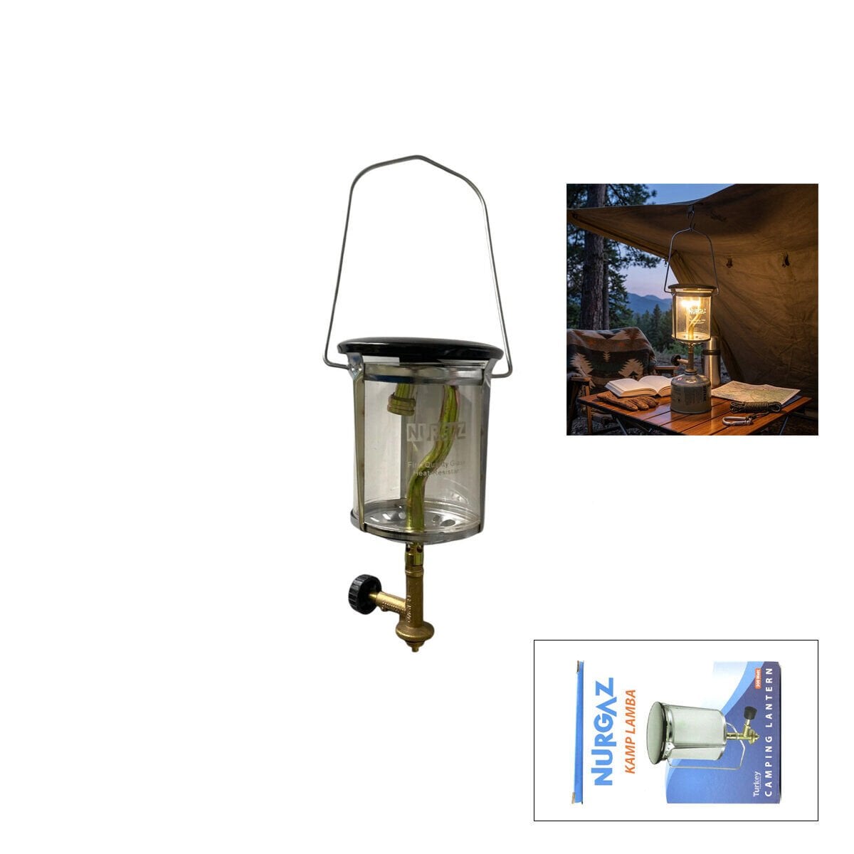 NURGAZ NG-410 ( KÜÇÜK ) KAMP LAMBA ( LÖKÜS ) TÜP ÜZERİ ( AYGAZ DAR MUSLUK ) 300W*32