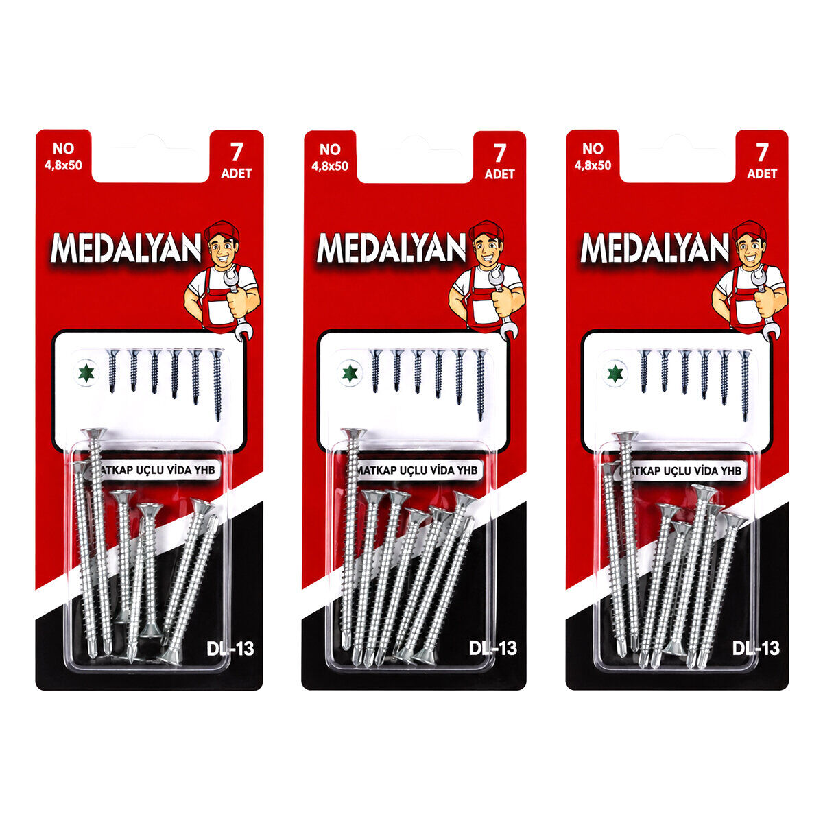 MEDALYAN DL-13 ( 4.8X50 ) ( 7PCS ) MATKAP UÇLU VİDA YHB*12X12