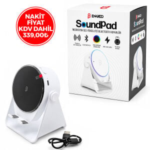 ENKADO EKD-S11 SOUNDPAD ( BEYAZ ) ( 5IN1 & 5W & 2000mAh) ( TEMAS İLE SES YÜKSELTME & TELEFON STAND & USB-C ŞARJ ) İNDİKSİYON SES YÜKSELTİCİ BLUETOOTH HOPARLÖR ( SPEAKER )*20