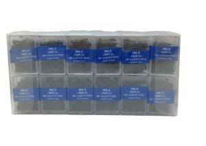 MLS (TAKSUN ) SAFETY PINS-978 ( SİYAH ) ( 50PCS.PLS.KUTU ) (NO-00'') MİNİ ÇENGELLİ İĞNE*36X40