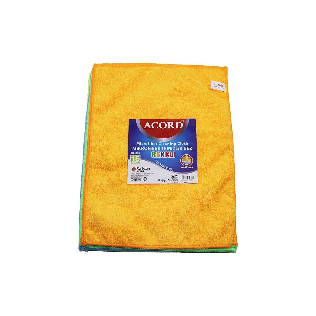 ACORD KOD-719 ( DÖKME ) ( 30X40CM ) ( RENKLİ ) MİKROFİBER TEMİZLİK BEZİ ( EKSTRA EMİCİ ) ( TÜM YÜZEYLER İÇİN )*15X20