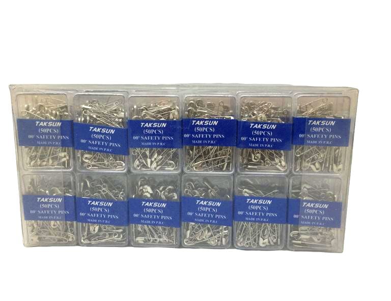 TAKSUN SAFETY PINS-958 ( GÜMÜŞ ) ( 50PCS.PLS.KUTU ) (NO-00'') MİNİ ÇENGELLİ İĞNE*36X40