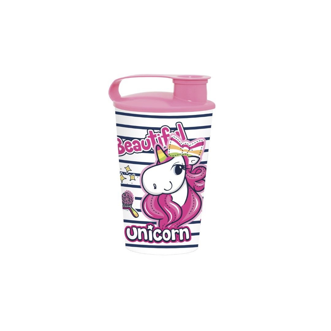 340 CC DESENLI KAPAKLI BARDAK-UNİCORN *36