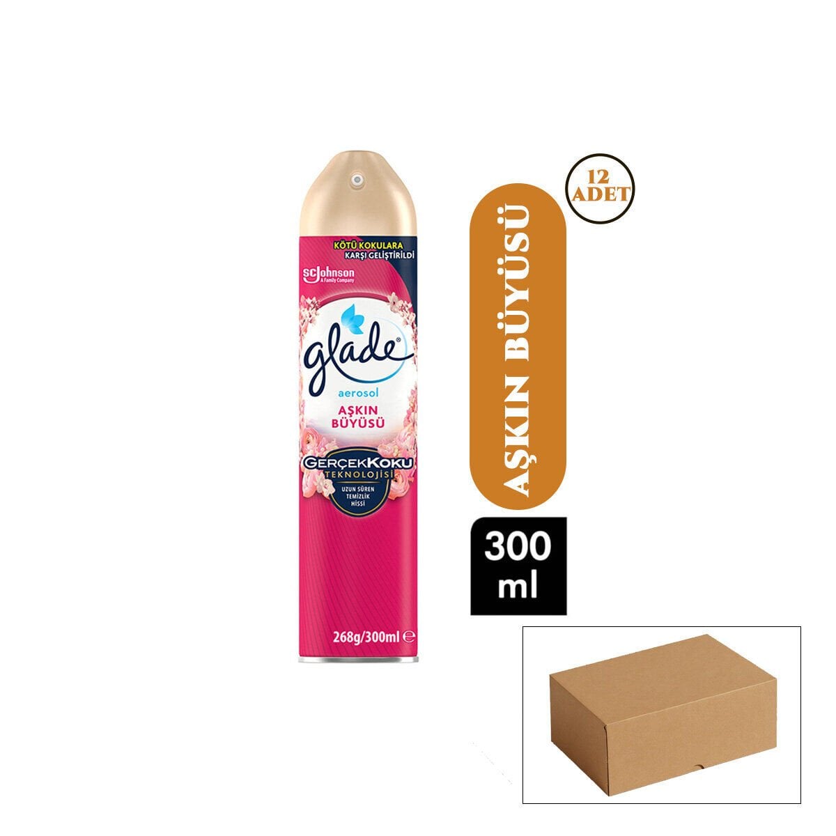 GLADE AEROSOL AŞKIN BÜYÜSÜ ORTAM ODA KOKUSU SPREY ( 300ML )*12=K