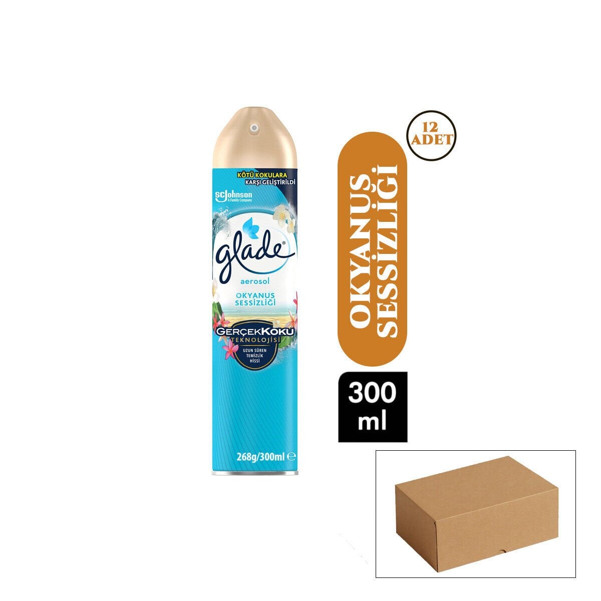 GLADE AEROSOL OKYANUS ORTAM ODA KOKUSU SPREY ( 300ML )*12=K