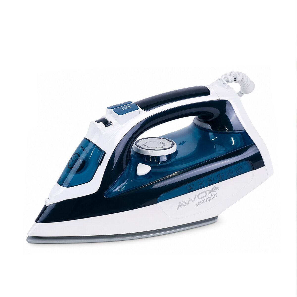 AWOX STEAMPLUS-1716 ( KOYU MAVİ & BEYAZ ) BUHARLI ÜTÜ ( SERAMİK TABAN & 360° HAREKETLİ KABLO & BUHAR AYARLAMA) (2100W)*6