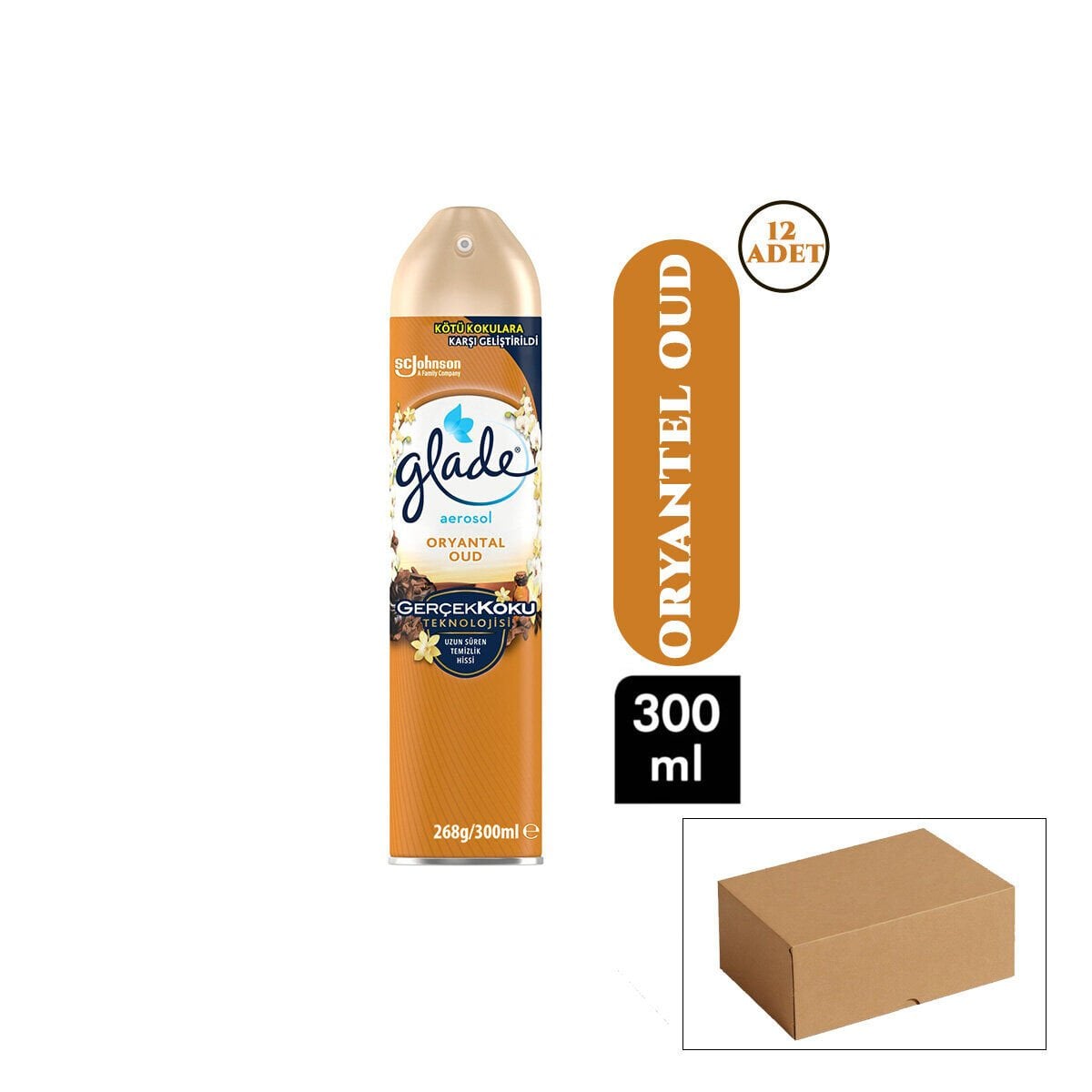 GLADE AEROSOL ORYANTAL OUD ORTAM ODA KOKUSU SPREY ( 300ML )*12=K