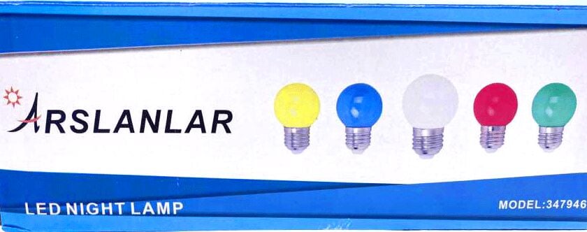 ARSLANLAR KOD-347946 1W E27 ( MİX ) ( YUVARLAK ) GECE LAMBASI AMPUL*25X6