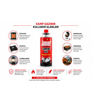JUNIOR KAMP GAZI GAZ KARTUŞU & KAMP PİKNİK GAZI ( 393ML & 220GR )*24=K