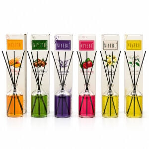 NİYEBU ( 100ML ) ( 4-ÇUBUKLU ) ORTAM & BAMBU KOKUSU ( CAM ŞİŞE ) ( MİX KOKU)*24X1