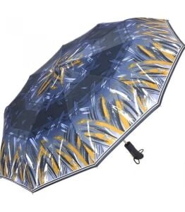 RUBENİS RB-069L ( BAYAN & YARI OTOMATİK ) (10 TELLİ ) ( 3 KIRMALI ) RENKLİ DESENLİ ŞEMSİYE (SİYAH KISA SAP)*12X4