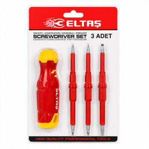 ELTAŞ LRD-144 ( 3PCS & ÇİFT TARAFLI UÇ ) ( 3MM&5MM&6MM ) ( ERGONOMİK SAP ) ELEKTRİKLİ TORNAVİDA SETİ*120