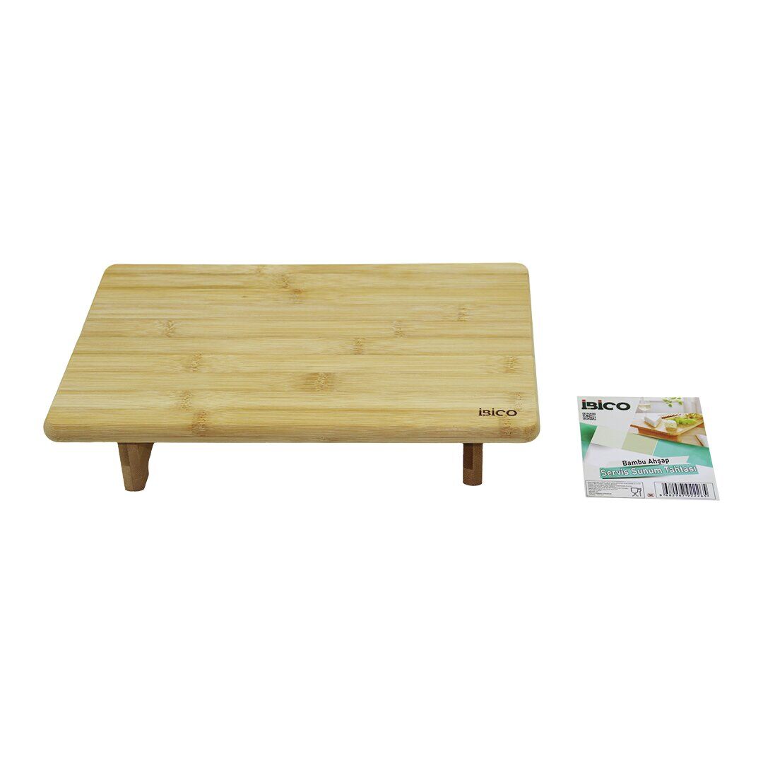 İBİCO İ22-226 ( DİKDÖRTGEN ) ( AYAKLI=5CM ) (MİNİ SOFRA MODEL=32.5X21.5CM ) BAMBU AHŞAP SERViS SUNUM PANOSU*24