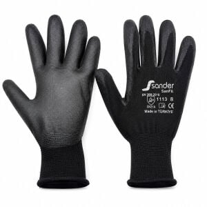 SANDER G-111330 ( NO 8 ) ( SMALL ) ( SİYAH & SİYAH BAŞLIK ) NİTRİL İŞÇİ ELDİVEN*10X10