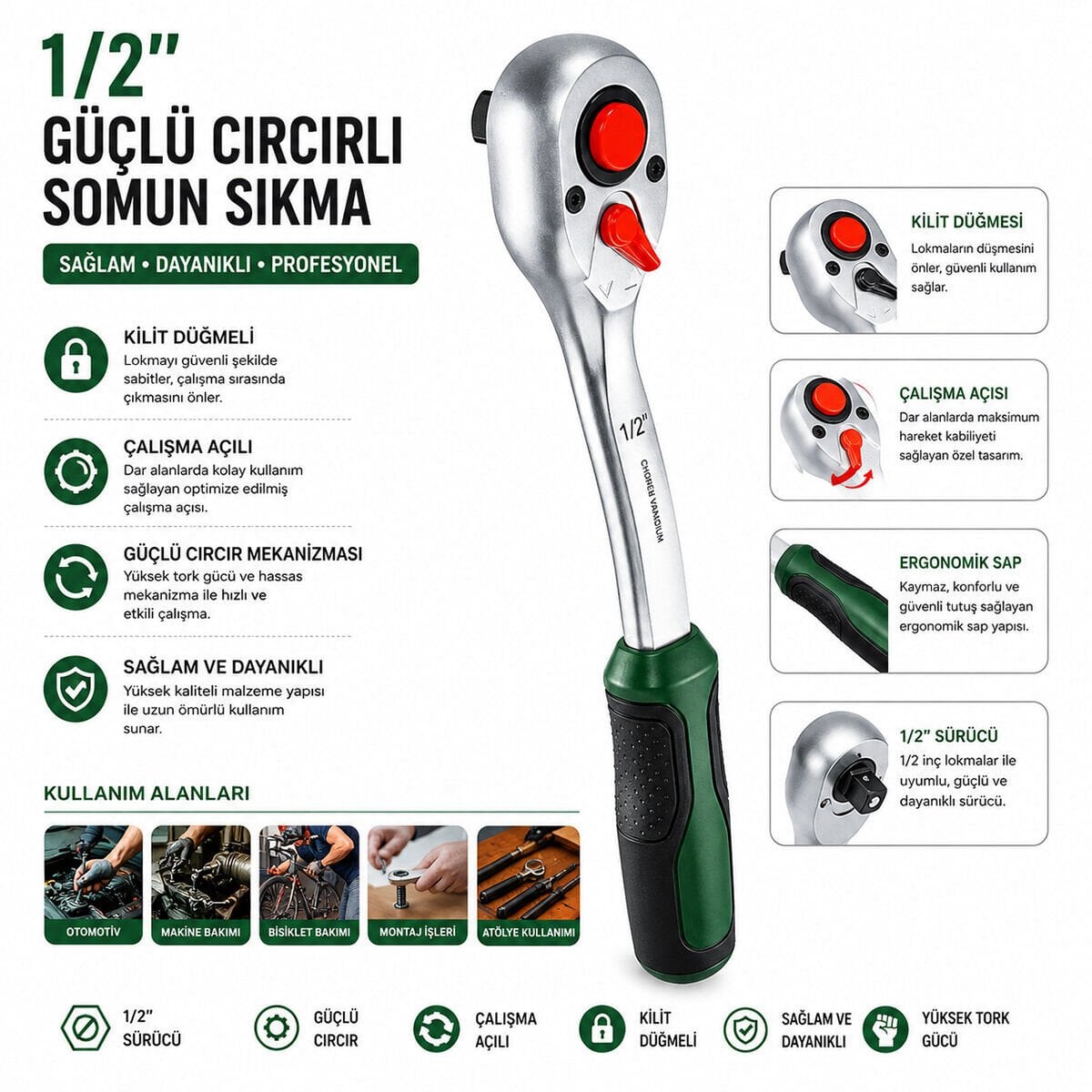 BOSCH-1 600 A03 17V ( 432 ) ( 1/2'' ) CIRCIR & SOMUN SIKMA ANAHTAR KOLU*6X1