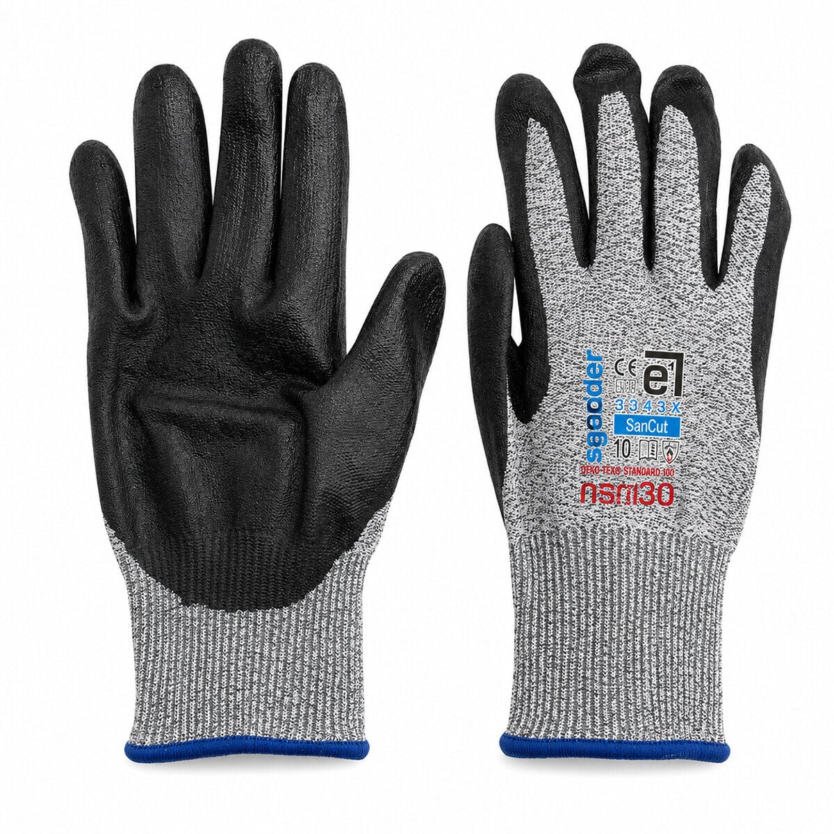 EGEBANT G-331734 ( ZEBRA ) ( NO 10 ) ( XLARGE ) ( KESİLME DİRENÇLİ ) NİTRİL İŞÇİ ELDİVEN ( BANDI )*10X6
