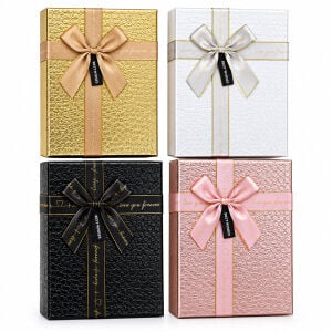 İBİCO İ12-086 (3PCS) (D.DÖRTGEN) (PARLAK MİX RENKLİ & KABARTMA DESEN) KARTON HEDİYE KUTUSU (KURDELALI) (22.5X15.5-20.5X13.5-18.5X11.5CM)*36