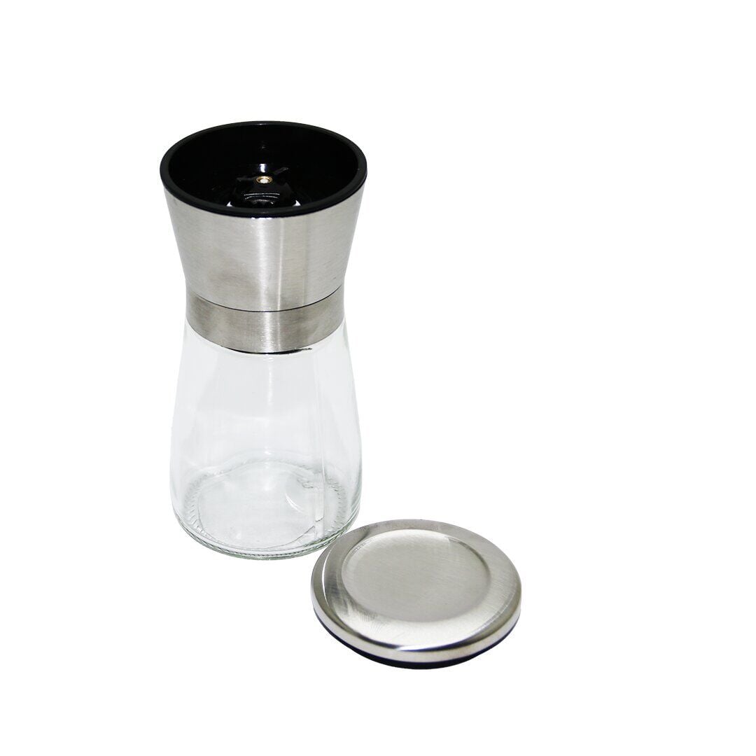 ENFA ENF-585 ( KÜÇÜK ) ( CAM HAZNELİ & KROM KAPLAMA PLS.KAPAKLI ) TUZ & BAHARAT ÖĞÜTÜCÜ*80