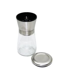 YAKUT-11409 ( KÜÇÜK ) ( CAM HAZNELİ & KROM KAPLAMA PLS.KAPAKLI ) TUZ & BAHARAT ÖĞÜTÜCÜ*48