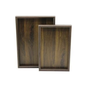 PABLITO HOME PBT-361 (KOYU KAHVERENGİ) (2Lİ SET) (DİKDÖRTGEN) AHŞAP BAMBU SUNUM TEPSİ (20X30CM- 25X35CM- DERİNLİK: 2CM)*20=K