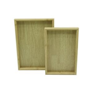 PABLITO HOME PBT-362 (AÇIK KAHVERENGİ) (2Lİ SET) (DİKDÖRTGEN) AHŞAP BAMBU SUNUM TEPSİ (20X30CM-  25X35CM- DERİNLİK: 2CM)*20=K
