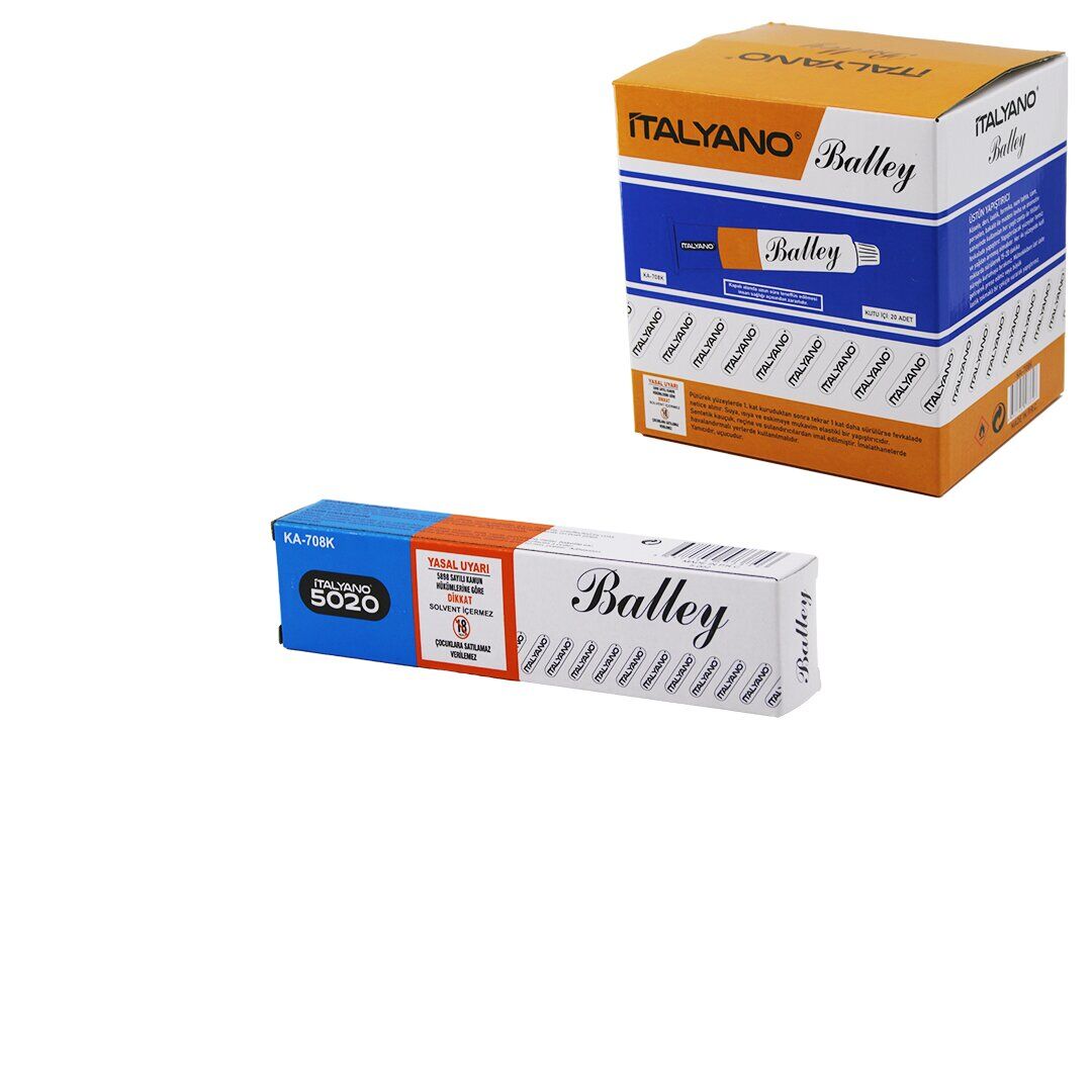 İTALYANO 5020  KA-708K BALLEY ( 50GR ) BALLY YAPIŞTIRICI (KÖSELE-DERİ-LASTİK-SUNİ TAHTA-CAM-PORSELEN-BAKALİT)*20X20