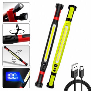 K LIGHT KL-D95 (MIKTANISLI) (TYPE-C ŞARJ & DİJİTAL GÖSTERGE) (360° DÖNEBİLEN GÖVDE & ASKI KANCA & ÇİFT RENK & 52.5CM) (EL FENER & IŞILDAK) ÇOK AMAÇLI LED ÇALIŞMA LAMBASI (4 FONKSİYON RENKLİ)*60