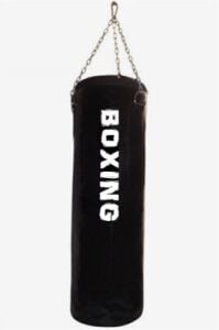 STRESSBOKS ( 70X25 = ORTA BOY ) BOKS TORBASI ( ZİNCİRLİ ASKI ) ( KUM=KUMAŞ & DERİ PARÇALARI )*1