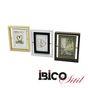İBİCO İ12-037 (DÖNER ÇERÇEVE=2İN1 RESİMLİK) (6''X4'' & 15X10CM) (MASA ÜSTÜ) AHŞAP RESİM ÇERÇEVESİ (2.ÇERÇEVE=17X21CM)*24=K