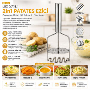 YAKUT-10806 ( LÜX ) ( YAYLI ) 2İN1 PATATES EZİCİ*80