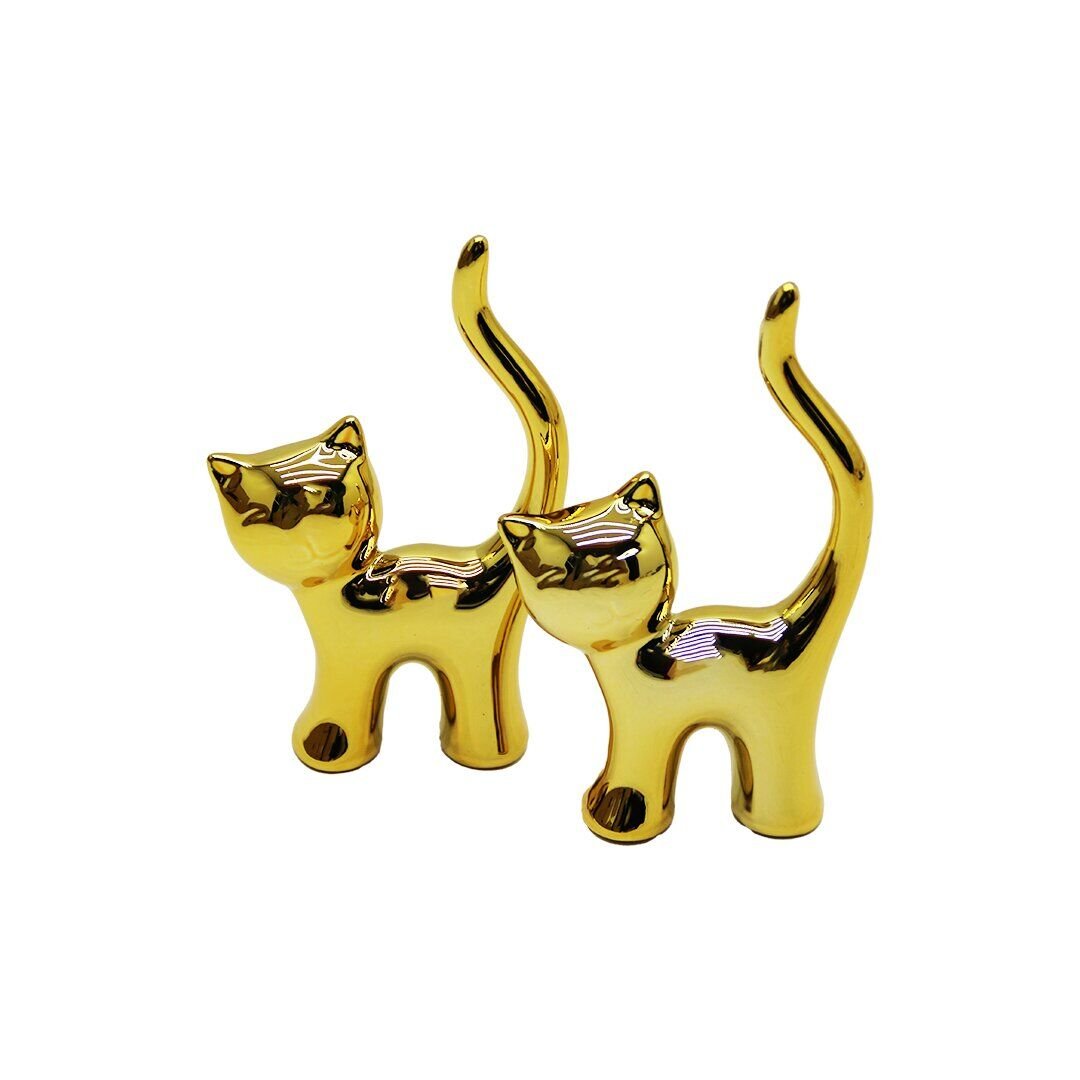 YAKUT-9517 ( KEDİ & ORTA BOY ) ( GOLD & SERAMİK ) BİBLO & DEKORATİF SÜS EŞYASI ( 3.5 X  6.2 X 2CM )*24X20