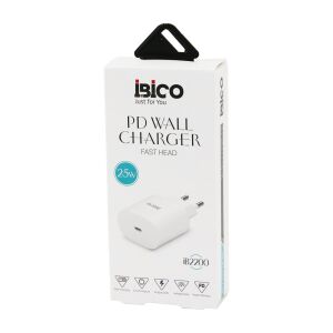 İBİCO İB-2200 ( TYPC-E ) ( BAŞLIK ) ( 25W ) ( HIZLI ) TELEFON ŞARJ BAŞLIK EV ( 5V=3.0A & 9.0V-2.22A )*10X14