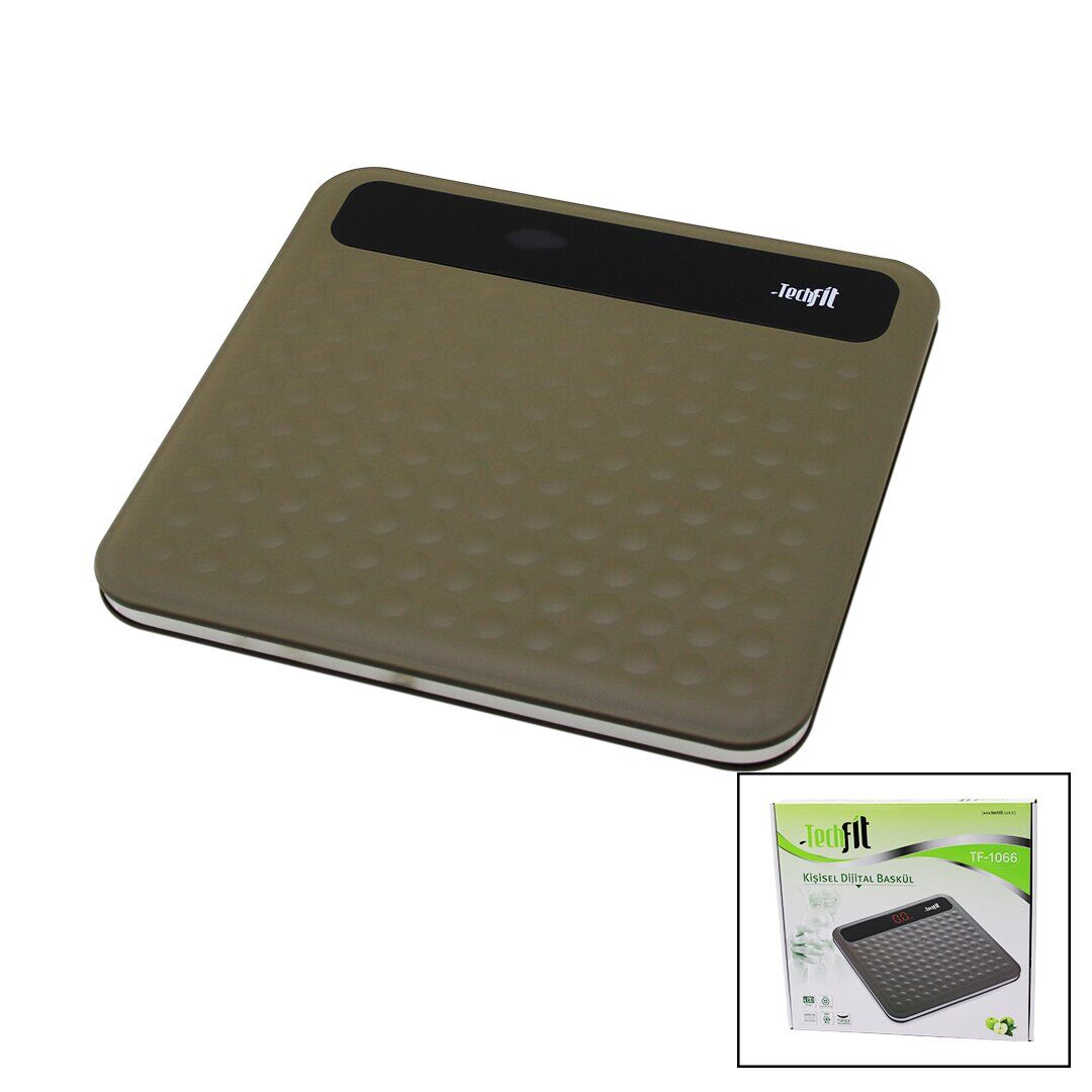 TECHFİT TF-1066 ( FİJİTAL DİZAYN & NOKTALI ZEMİN ) DİJİTAL BASKÜL TERAZİ TARTI (180KG/100GR) (LCD EKRAN & SENSÖR )*5