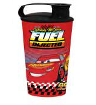 340 CC LİSANSLI DESENLİ KAPAKLI BARDAK - CARS FUEL İNJECTED *36