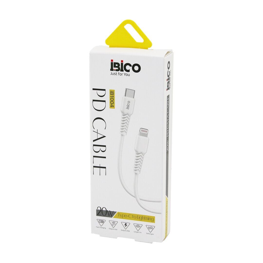 İBİCO İB-1004 ( TYPE-C TO=( İPHONE ) ( KABLO ) ( 20W ) ( HIZLI ) TELEFON ŞARJ & DATA KABLOSU=1MT ( 3400mA )*10X20