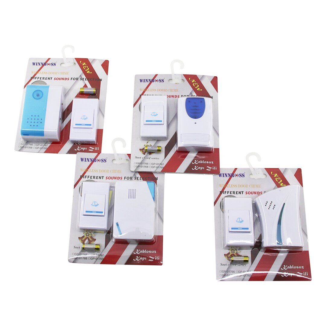 WINNBOSS DOOR CHIME WN-1148 FJ-011-12-13-14 GP-1766 ( WİRELES KABLOSUZ ) KAPI ZİLİ ( PİLLİ ) ( 100MT ÇEKİM ALANI ) ( PİL=12V 23A )*120