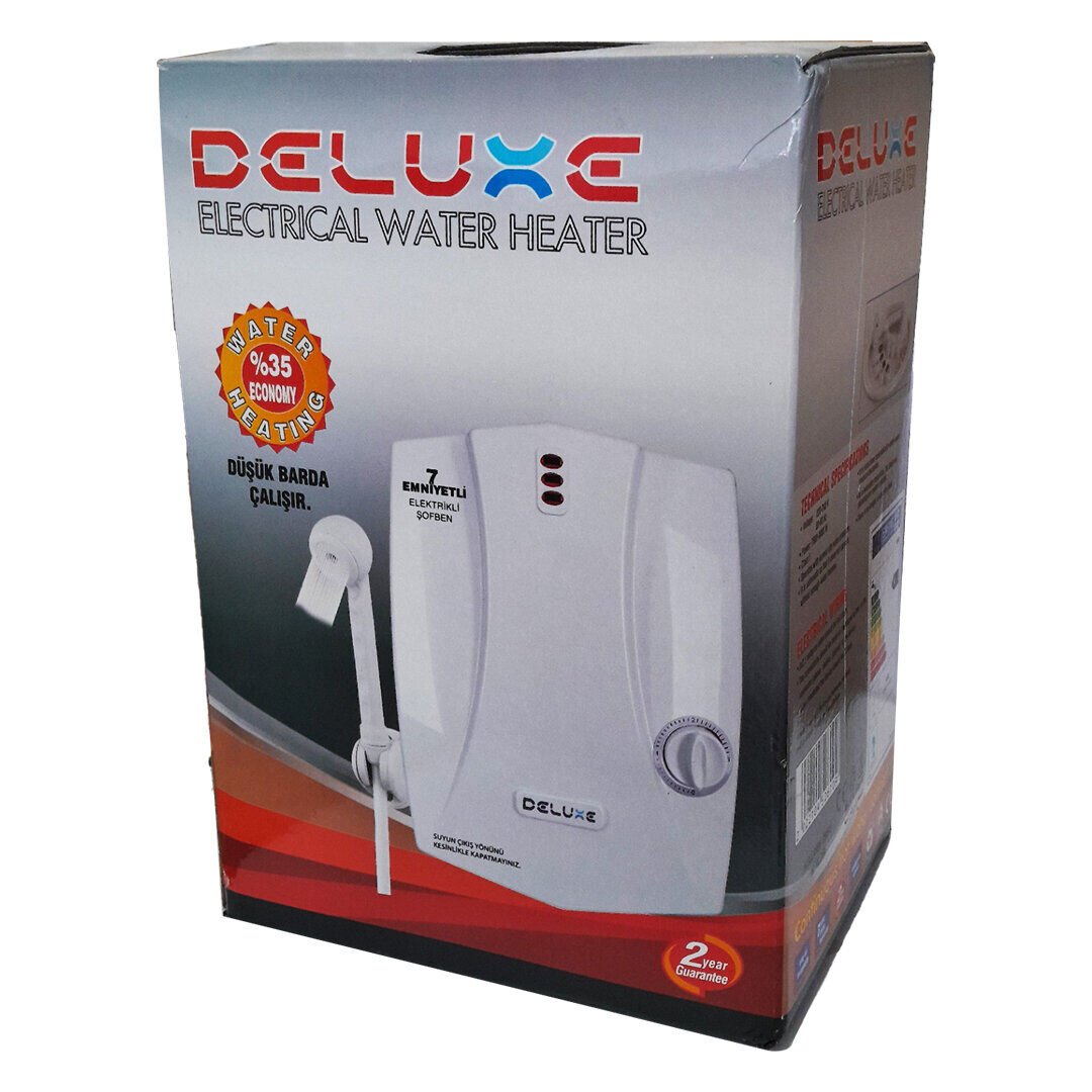 DELUXE ( BEYAZ ) ( ELEKTRİKLİ ) ŞOFBEN  ( 7 EMNİYETLİ ) ( SU ISITMADA %35 TASARRUF ) ( 8000W )*6