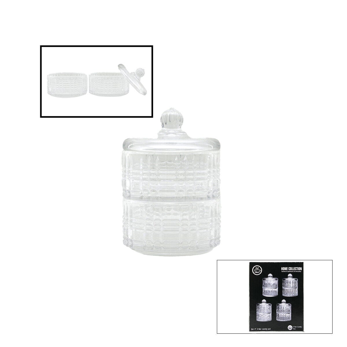HOME COLLECTION SUG1009B CHESTER ( 2 KATLI ) CAM KAPAKLI ŞEKERLİK & LOKUMLUK*12=K