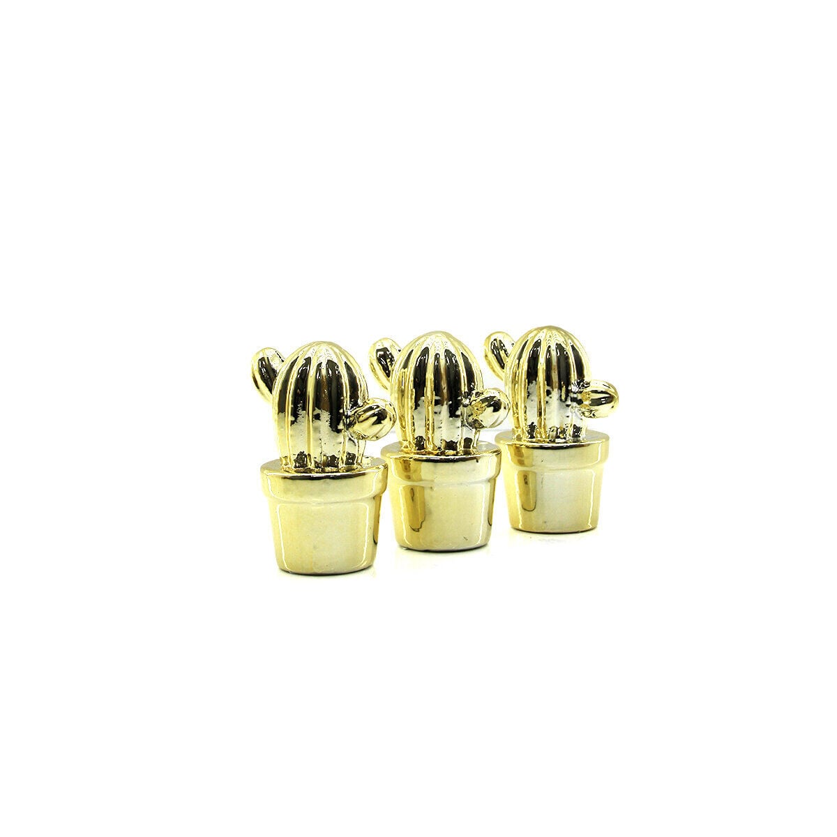 İBİCO İ12-161 ( KAKTÜS & ORTA ) ( GOLD & SERAMİK ) BİBLO & DEKORATİF SÜS EŞYASI*12X12